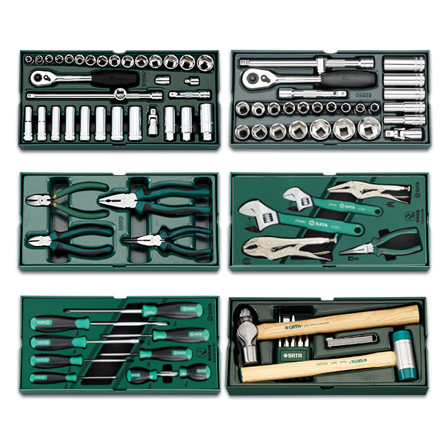 SATA [79個組]ツールワゴン付工具セット(ﾄﾚｰ入) ※ESCOオリジナルセット品