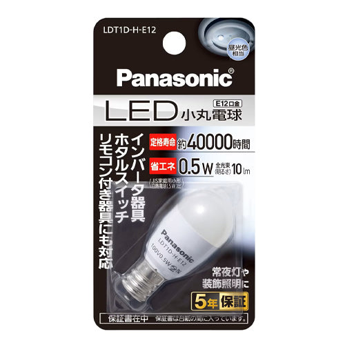 パナソニック（Panasonic） AC100V/0.5W/E12 電球/ＬＥＤ(ﾅﾂﾒ/昼光色) LDT1DHE12