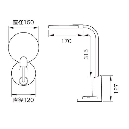 ヤザワコーポレーション DC5V(USB) デスクスタンドＬＥＤ SDCCLC02WH