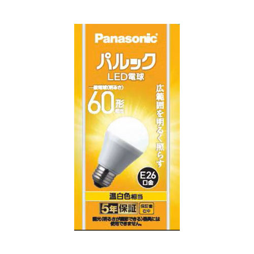 パナソニック（Panasonic） 60形相当/7.0W/E26 電球/ＬＥＤ(温白色) LDA7WWGK6