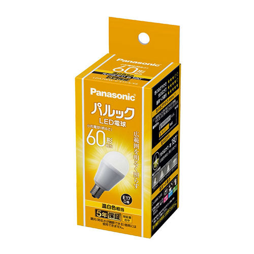 パナソニック（Panasonic） 60形/7.1W/E17 電球/ＬＥＤ(温白色) LDA7WWGE17SK6