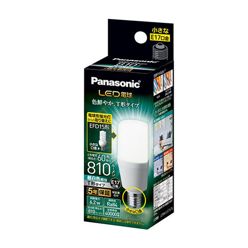 パナソニック（Panasonic） 60形/6.2W/E17 電球/ＬＥＤ(T形･昼白色) LDT6NGE17ST6