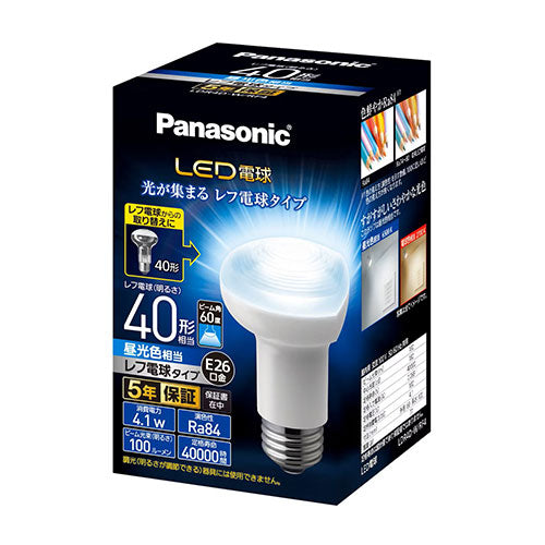 パナソニック（Panasonic） 40形相/4.1W/E26 電球/ＬＥＤ(ﾚﾌ形･昼光色) LDR4DWRF4
