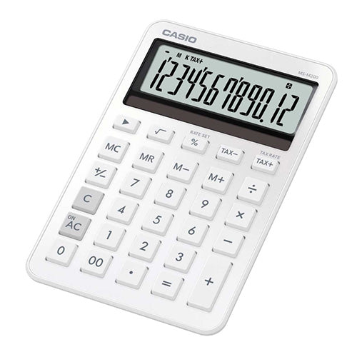 カシオ（CASIO） 12桁 計算機(ﾎﾜｲﾄ) MS-M200-WE-N