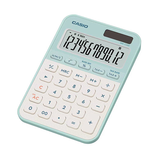 カシオ（CASIO） 12桁 パーソナル計算機(ﾗｲﾄｸﾞﾘｰﾝ) MW-C20D-LG-N