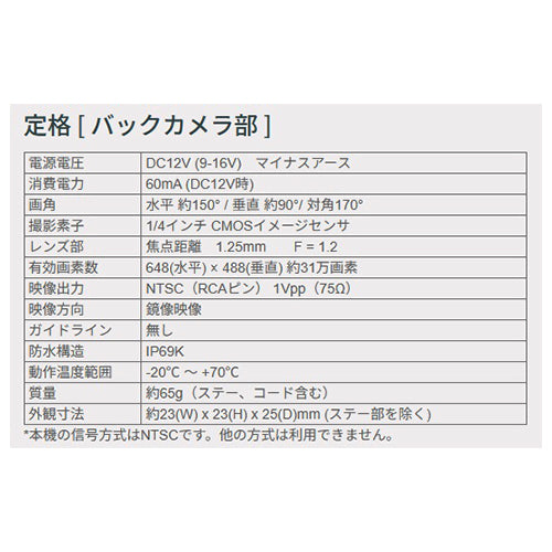 F.R.C. [7V型] ﾊﾞｯｸｶﾒﾗﾓﾆﾀｰｾｯﾄ(平ﾎﾞﾃﾞｨ用) NX-B2017
