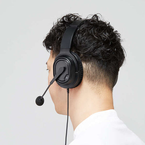 エレコム 4極ﾐﾆﾌﾟﾗｸﾞﾍｯﾄﾞｾｯﾄ(ｵｰﾊﾞｰﾍｯﾄﾞﾀｲﾌﾟ/両耳) HS-HP30TBK