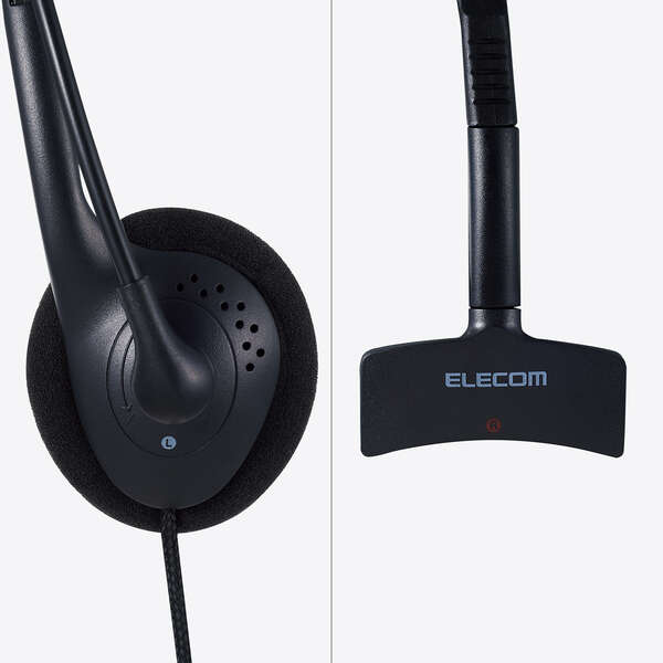 エレコム 1.8m USBヘッドセット(ｵｰﾊﾞｰﾍｯﾄﾞﾀｲﾌﾟ/片耳) HS-HP21UCBK