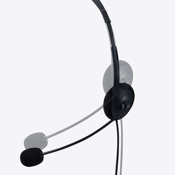 エレコム 1.8m USBヘッドセット(ｵｰﾊﾞｰﾍｯﾄﾞﾀｲﾌﾟ/片耳) HS-HP21UCBK