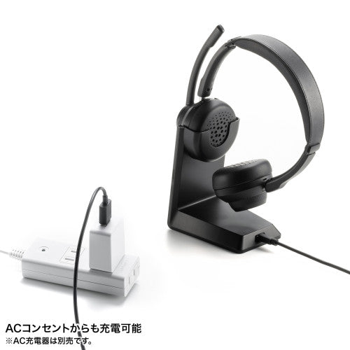 サンワサプライ Bluetoothﾍｯﾄﾞｾｯﾄ(ｸﾚｰﾄﾞﾙ付/両耳/ﾃﾞｭｱﾙﾏｲｸ MM-BTSH70BK