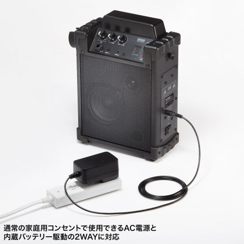 サンワサプライ ﾜｲﾔﾚｽﾏｲｸ付き拡声器スピーカー(充電式 MM-SPAMP17