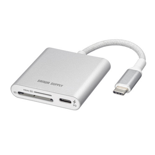 サンワサプライ USB3.2 ｶｰﾄﾞﾘｰﾀﾞｰ(USB PD充電対応/Type C） ADR-5TCSDPW