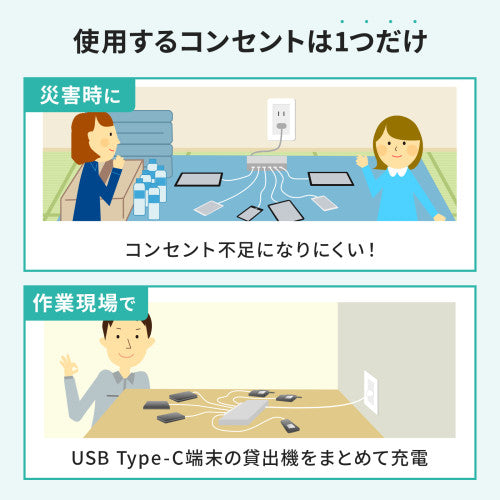 サンワサプライ [ 6ﾎﾟｰﾄ] USB充電器(ﾎﾜｲﾄ) ACA-PD98