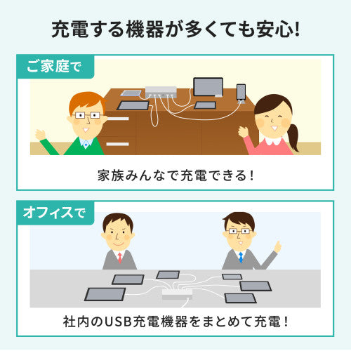 サンワサプライ [ 6ﾎﾟｰﾄ] USB充電器(ﾎﾜｲﾄ) ACA-PD98
