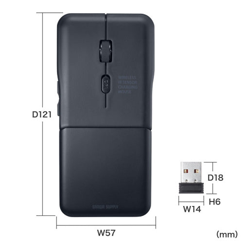 サンワサプライ [充電式] ワイヤレスマウス(薄型/Type-C) MA-WIS5117BK