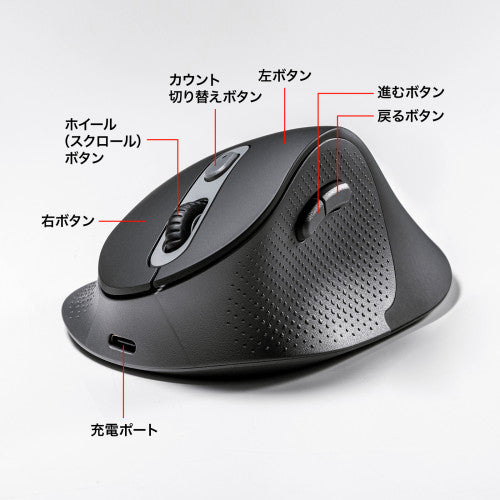 サンワサプライ [充電式]  ﾜｲﾔﾚｽﾏｳｽ(BlueLED/静音) MA-EWBBS528LBK