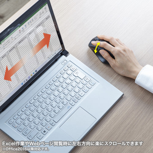 サンワサプライ [単3x1本]  ﾜｲﾔﾚｽﾏｳｽ(BlueLED/静音) MA-BBS523BK