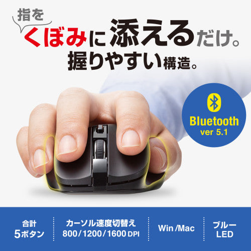 サンワサプライ [単3x1本]  ﾜｲﾔﾚｽﾏｳｽ(BlueLED/左右非対称) MA-BB518BK