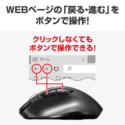 サンワサプライ [単3x1本]  ﾜｲﾔﾚｽﾏｳｽ(BlueLED/左右非対称) MA-BB518BK