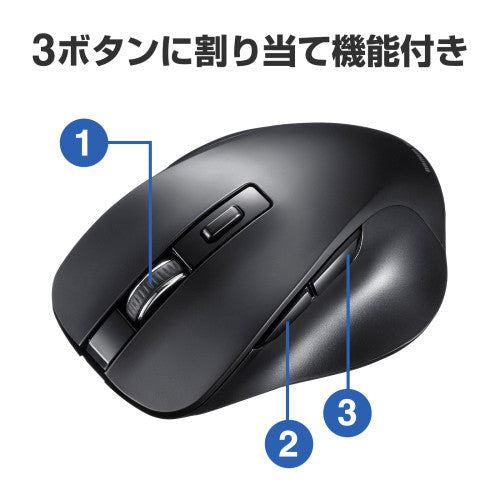 サンワサプライ [単3x1本]  ﾜｲﾔﾚｽﾏｳｽ(BlueLED/左右非対称) MA-BB518BK