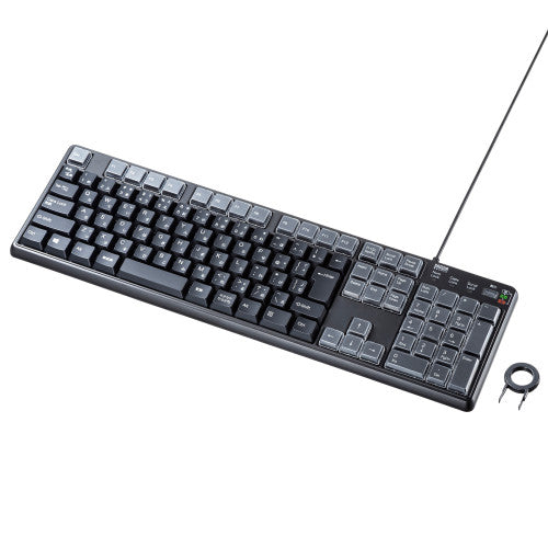サンワサプライ 443x134x33.6mm  ｷｰﾎﾞｰﾄﾞ(ﾌﾟﾛｸﾞﾗﾏﾌﾞﾙ) SKB-P1BK