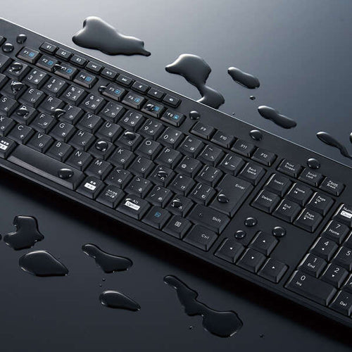 エレコム 442.8x139.8x26.8mm  ﾜｲﾔﾚｽｷｰﾎﾞｰﾄﾞ(抗菌) TK-FBM118SKBK