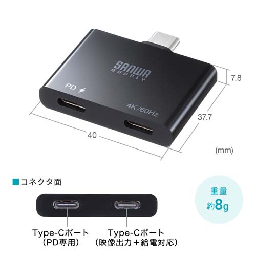 サンワサプライ USB拡張ｱﾀﾞﾌﾟﾀｰ(C-CC/直挿し) AD-ALCCPD01