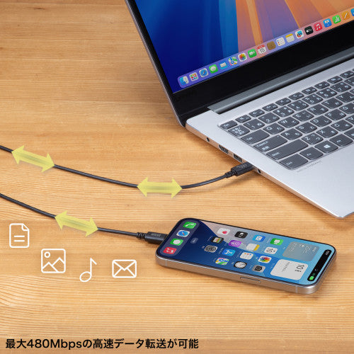 サンワサプライ 0.5m ＵＳＢケーブル(C-C/2.0/PD対応) KU-CCP6005BK