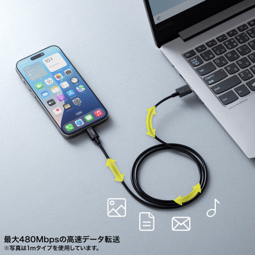 サンワサプライ 2.0m ＵＳＢケーブル(C-A/2.0対応) KU-CA20BK