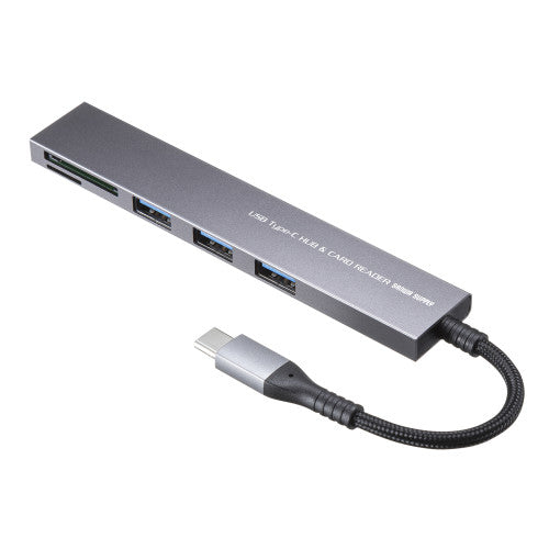 サンワサプライ [３ﾎﾟｰﾄ] USB2.0ハブ(ｶｰﾄﾞﾘｰﾀﾞｰ付) USB-3TCHC20MS