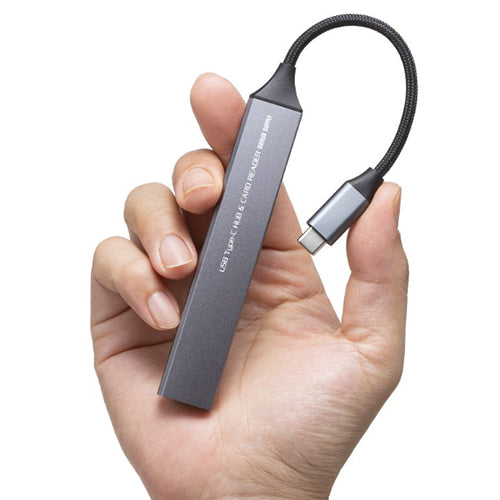 サンワサプライ [2+1ﾎﾟｰﾄ] USB3.0ハブ(Type-C/ｶｰﾄﾞﾘｰﾀﾞｰ付) USB-5TCPC29GM