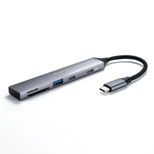 サンワサプライ [2+1ﾎﾟｰﾄ] USB3.0ハブ(Type-C/ｶｰﾄﾞﾘｰﾀﾞｰ付) USB-5TCPC29GM