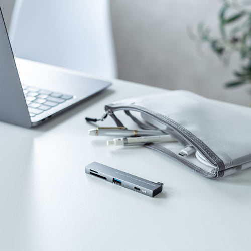 サンワサプライ [2ﾎﾟｰﾄ] USB 3.0ハブ(Type-C/ｶｰﾄﾞﾘｰﾀﾞｰ付) USB-5TCPC30GM