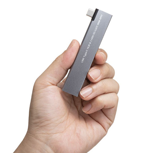 サンワサプライ [2ﾎﾟｰﾄ] USB 3.0ハブ(Type-C/ｶｰﾄﾞﾘｰﾀﾞｰ付) USB-5TCPC30GM