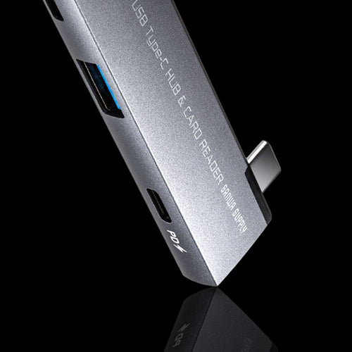 サンワサプライ [2ﾎﾟｰﾄ] USB 3.0ハブ(Type-C/ｶｰﾄﾞﾘｰﾀﾞｰ付) USB-5TCPC30GM
