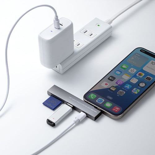 サンワサプライ [2ﾎﾟｰﾄ] USB 3.0ハブ(Type-C/ｶｰﾄﾞﾘｰﾀﾞｰ付) USB-5TCPC30GM