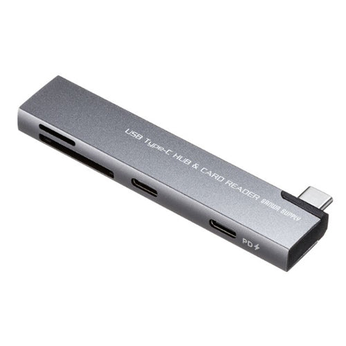 サンワサプライ [2ﾎﾟｰﾄ] USB 3.0ハブ(Type-C/ｶｰﾄﾞﾘｰﾀﾞｰ付) USB-5TCPC31GM