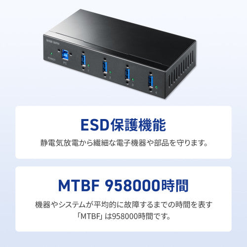 サンワサプライ [4ﾎﾟｰﾄ] USB 5Gbpsハブ(ロック付) USB-3HFA04