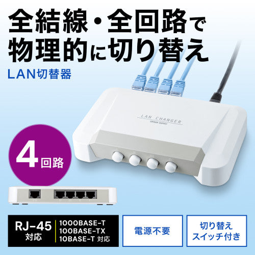 サンワサプライ LAN切替器(4回路) SW-LAN41