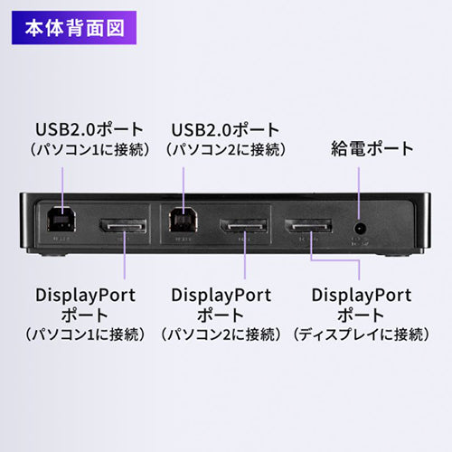 サンワサプライ パソコン切替器(DisplayPort) SW-KVM2DPUUS