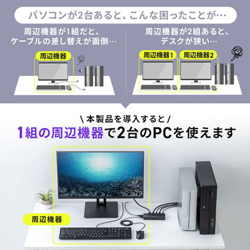 サンワサプライ パソコン切替器(DisplayPort) SW-KVM2DPUUS