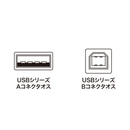 サンワサプライ 2.0m USBケーブル(A-B/2.0対応/金ﾒｯｷ/黒) KU20-2BKHK2
