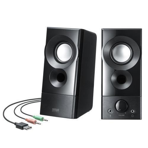 サンワサプライ 77x 94x174mm  スピーカー MM-SPL20UBK