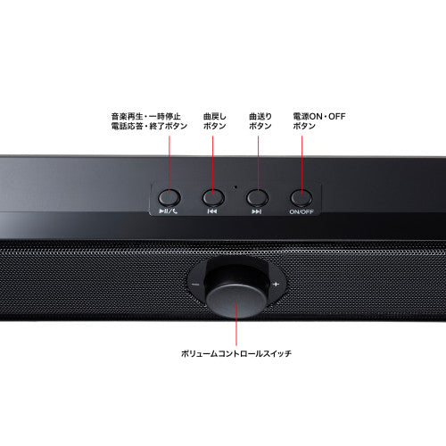 サンワサプライ 450x 57x61mm  ｻｳﾝﾄﾞﾊﾞｰｽｽﾋﾟｰｶｰ(ﾃﾚﾋﾞ･PC用 MM-SPSBA4