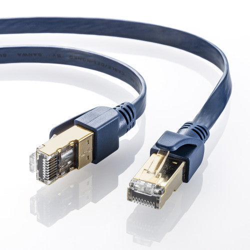 サンワサプライ 3.0m  ﾌﾗｯﾄLANｹｰﾌﾞﾙ(CAT6A・半田式)[ﾈｲﾋﾞ-] KB-HFL6A-03NV