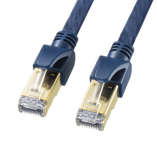 サンワサプライ 5.0m  ﾌﾗｯﾄLANｹｰﾌﾞﾙ(CAT6A・半田式)[ﾈｲﾋﾞ-] KB-HFL6A-05NV