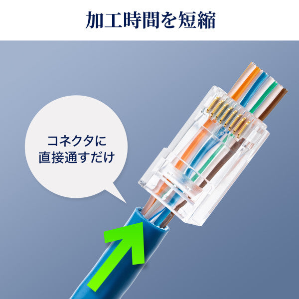サンワサプライ LANｹｰﾌﾞﾙ用ｺﾈｸﾀｰ (CAT6A/単線用/100個) ADT-6ARJ-100