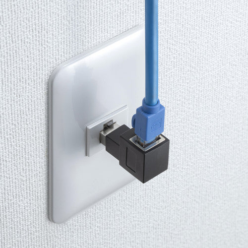 サンワサプライ LANｹｰﾌﾞﾙL型上出変換ｱﾀﾞﾌﾟﾀ（CAT6A  STP） ADT-RJ6A-LU