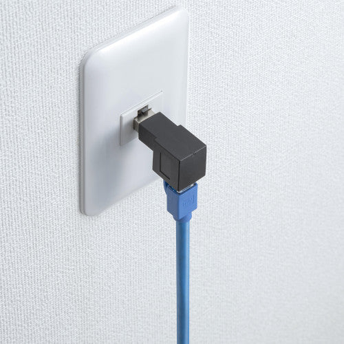 サンワサプライ LANｹｰﾌﾞﾙL型下出変換ｱﾀﾞﾌﾟﾀ（CAT6A  STP） ADT-RJ6A-LD