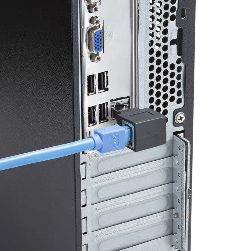 サンワサプライ LANｹｰﾌﾞﾙL型左出変換ｱﾀﾞﾌﾟﾀ（CAT6A  STP） ADT-RJ6A-LL